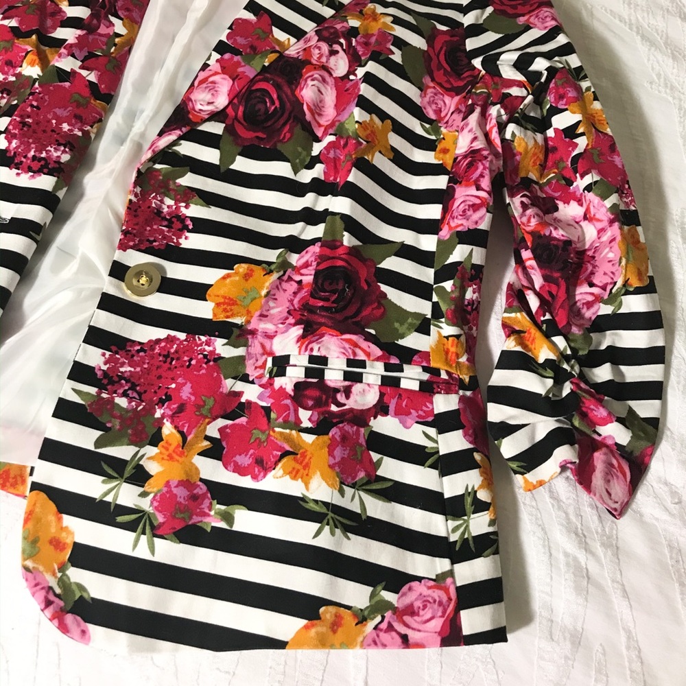 Striped Blazer Floral XL ~ Macy’s 🌺🌸